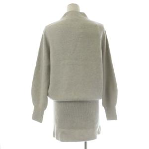 Theory 21AW OLIBIA COZY DRESS ニットドレス ワンピース 膝丈 長袖 リブ切替 カシミヤ混 S ライトグレージュ
