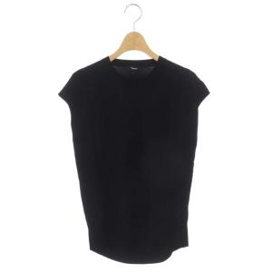 22SS COMPACT CREPE COCCOM PO プルオーバー ニット カットソー フレンチスリーブ S 黒 ブラック