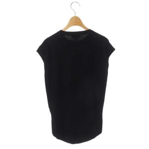 Theory 22SS COMPACT CREPE COCCOM PO プルオーバー ニット カットソー フレンチスリーブ S 黒 ブラック