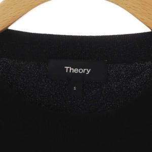 Theory 22SS COMPACT CREPE COCCOM PO プルオーバー ニット カットソー フレンチスリーブ S 黒 ブラック