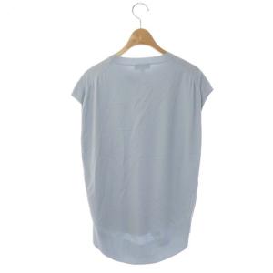 Theory 22SS COMPACT CREPE COCCOM PO プルオーバー ニット カットソー フレンチスリーブ S 水色 ライトブルー