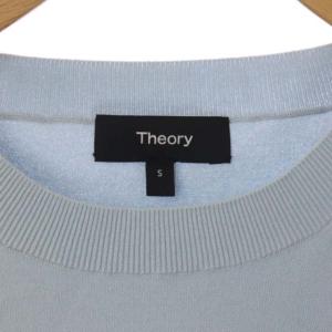 Theory 22SS COMPACT CREPE COCCOM PO プルオーバー ニット カットソー フレンチスリーブ S 水色 ライトブルー