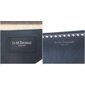 J&M DAVIDSON ELLIS ウィズ スタッズ スクエア ショルダーバッグ ワンショルダー レザー ネイビー