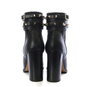 VALENTINO GARAVANI サイドゴアブーツ チャンキーヒール スタッズ レザー 23cm 黒