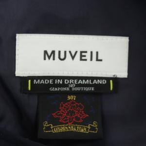 MUVEIL 小花柄 ワンピース ロング 長袖 40 ネイビー レッド イエロー