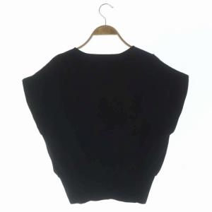ADORE 22AW クリアコットン フレンチニットトップス カットソー プルオーバー 38 黒 ブラック