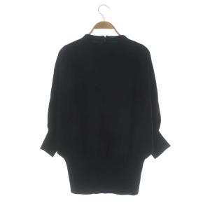 ADORE 22AW ドライストレッチ ニット セーター ドルマン 七分袖 38 黒 ブラック