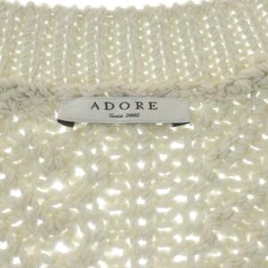 ADORE ローゲージニット セーター 長袖 プルオーバー Vネック バックスリット 38 オフホワイト