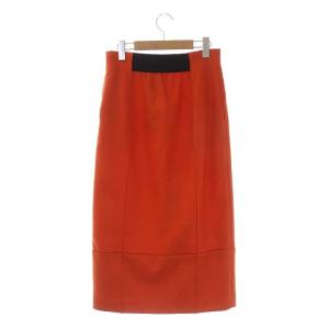 ADORE 21AW ウールサキソニースカート ロング タイト スリット 36 オレンジ