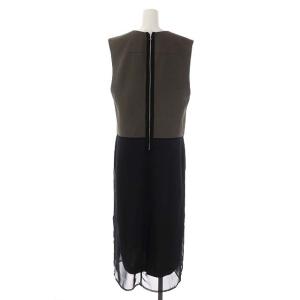 ADORE 22SS シアーレイヤードジャンスカワンピース 38 カーキ ブラック
