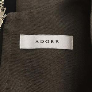 ADORE 22SS シアーレイヤードジャンスカワンピース 38 カーキ ブラック