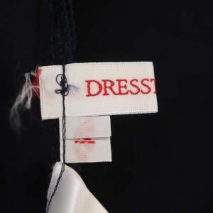 DRESSTERIOR 半袖 フレア ワンピース ロング ギャザー 38 紺 ネイビー