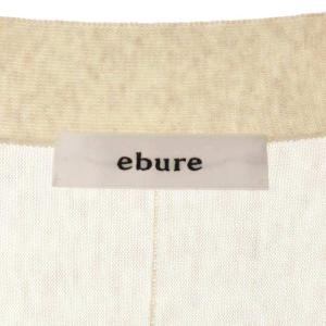 ebure ニット シアーコットンアセテート カーディガン 長袖 Vネック ライトベージュ