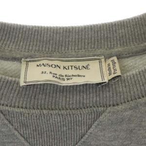 Maison Kitsuné カットソー スウェット トレーナー 長袖 プルオーバー ロゴプリント Vガゼット グレー