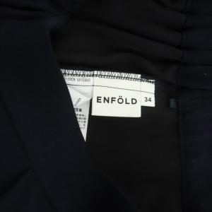 ENFOLD 19AW PEツイルゴムジョッパーズ パンツ テーパード イージー 34 ネイビー