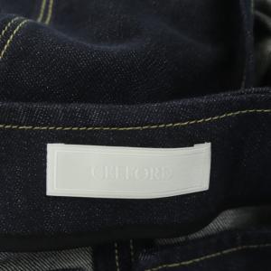 CELFORD 20SS ベルト付きフレアワンピース デニム ロング ノースリーブ ステッチ 34 インディゴ