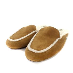 WOMENS LANE ローファースリッパ  ルームシューズ ムートン 25cm ブラウン