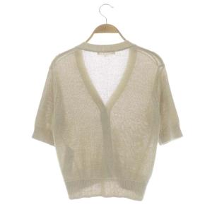 23区 20SS リネンコットン Vネックカーディガン ニット 半袖 32 ベージュ