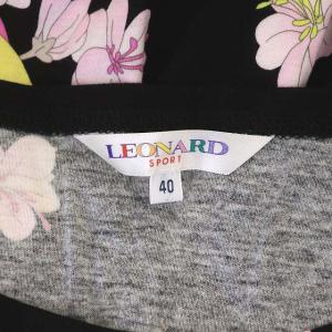 LEONARD SPORT バード×フラワー柄 ノースリーブワンピース ひざ丈 40 マルチカラー