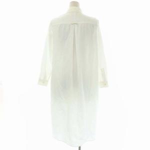 YAECA シャツワンピース セミフレア スリット ロング 長袖 リネン混 S オフホワイト