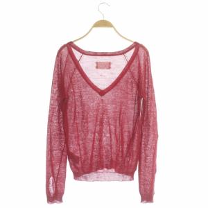 Martin Margiela バンブー Vネック ニット カットソー 長袖 M レッド