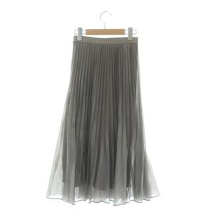 ANAYI 22SS プリーツフレアスカート ロング 34 グレー