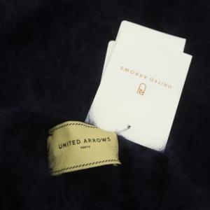 UNITED ARROWS シャギー クルーネック ニット セーター 長袖 カシミヤ ネイビー