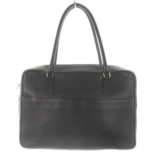 A.D.M.J. シュリンクレザー A4 ボストンバッグ トートバッグ レザー ロゴ 黒 ブラック オレンジ