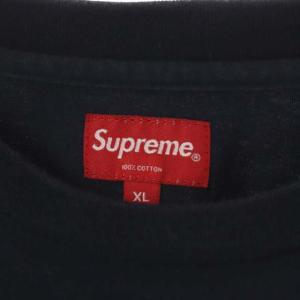 Supreme クルーネックTシャツ 裾ロゴ XL 紺