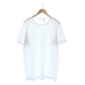 クルーネック 無地 Tシャツ カットソー 半袖 プルオーバー X ホワイト