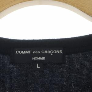 COMME des GARCONS HOMME 19SS ロゴプリント Tシャツ カットソー 半袖 プルオーバー L ネイビー ホワイト