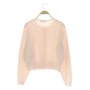 CELFORD 22AW ニット ウール カーディガン 長袖 クルーネック ロゴ刺繍 ONE ライトピンク