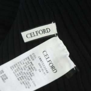 CELFORD 22SS ハーフスリーブリブニットプルオーバー カットソー 半袖 38 黒 ブラック