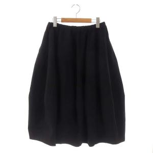 AD2015 フレアスカート タック ミモレ丈 S ブラック