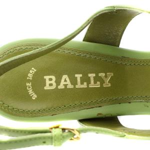 BALLY サンダル レザー 5.5 22.5cm 緑 グリーン 白 ホワイト