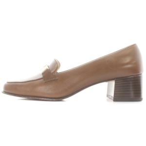 Salvatore Ferragamo ローファー パンプス ローヒール バックル レザー 5.5 23cm 茶色 ブラウン