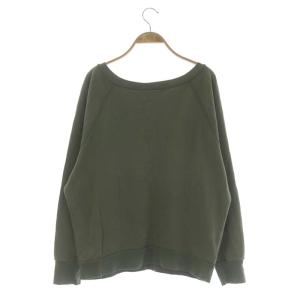 AMERICANA カットソー トレーナー スウェット 長袖 プルオーバー ロゴプリント ラウンドネック カーキ