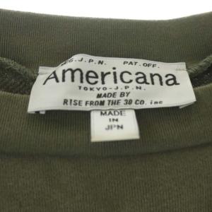 AMERICANA カットソー トレーナー スウェット 長袖 プルオーバー ロゴプリント ラウンドネック カーキ
