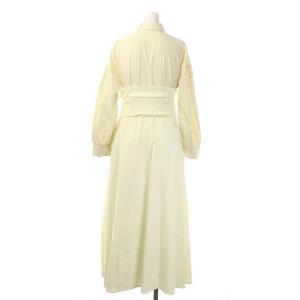 Ameri VINTAGE MILLEFEUILLE SHIRT DRESS ドッキングワンピース 長袖 ベルト付き アイボリー