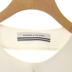 BORDERS at BALCONY BALLON SLEEVES TOP ブラウス ボーダー 36  ホワイト
