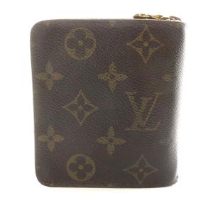 LOUIS VUITTON モノグラム コンパクトジップ 財布 二つ折り ブラウン M61667