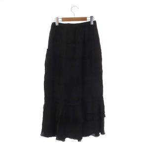 Tao AD2006 フレアスカート ロング ティアード カットオフ ブラック