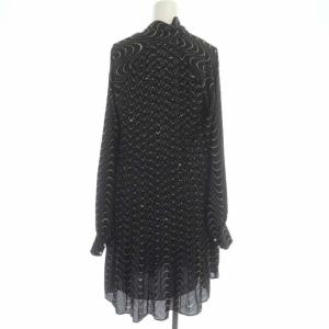 kate spade new york ボウタイシャツワンピース 長袖 フレア ミニ 総柄 2 ピンク ブラック NJMUA966