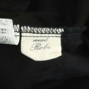 nest Robe 吉備リネンヘリンボンワイドパンツ タック ブラック