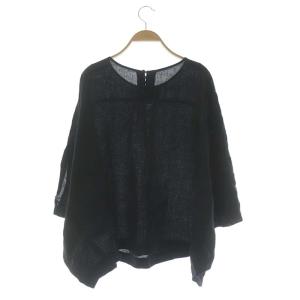 nest Robe リネン2WAYプルオーバー カットソー ドルマン 五分袖 F 黒 ブラック