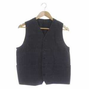 リネン顔料ワークベスト F 紺 インディゴ