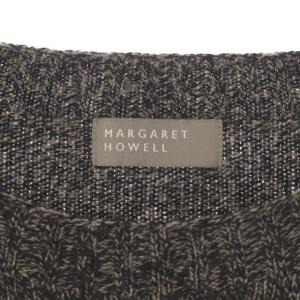 MARGARET HOWELL ウール シルクカシミヤ混 長袖 ニット セーター プルオーバー 2 ブラック グレー