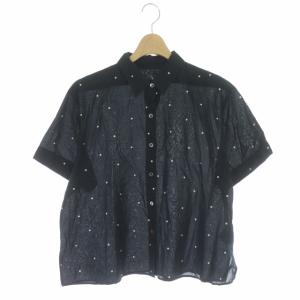 シャツ 半袖 ドット 2 ブラック ホワイト