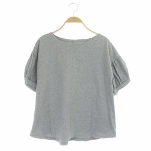 コットン天竺パフスリーブ Tee 半袖 カットソー プルオーバー F グレー