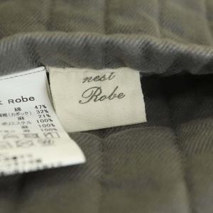 nest Robe 中綿ベスト リネン混 Vネック グレー